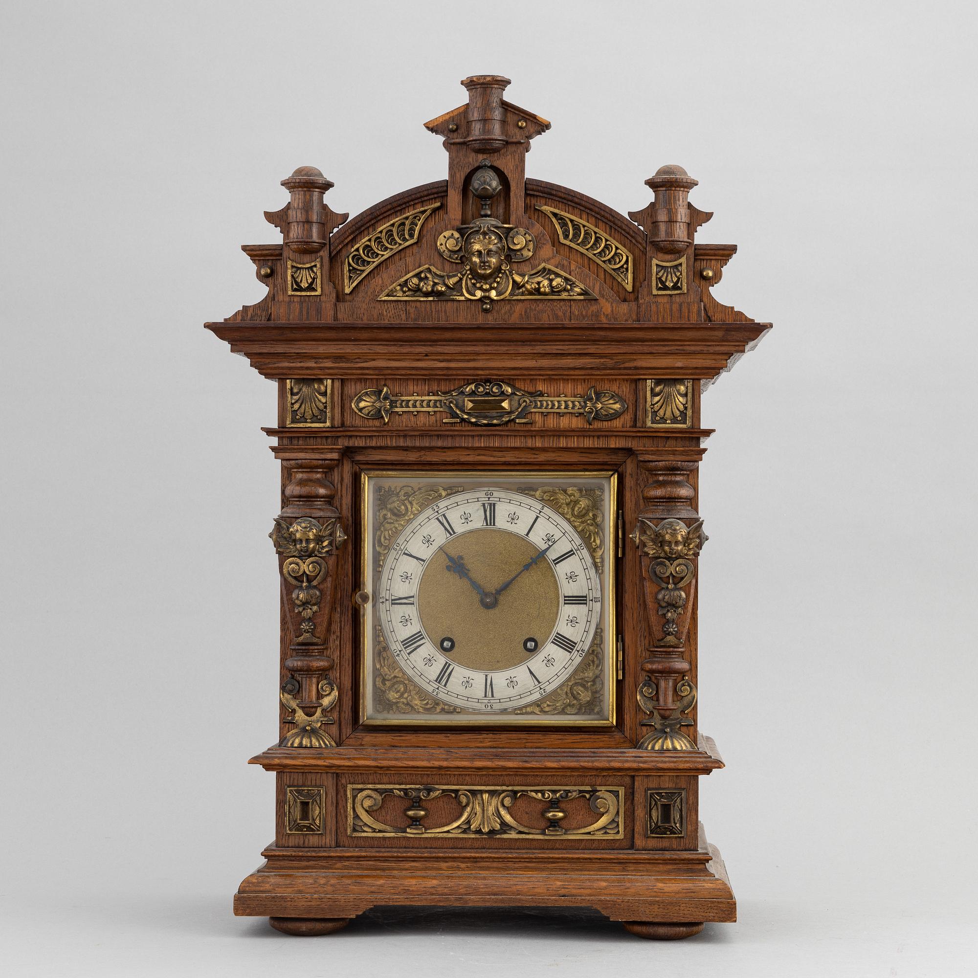 A mantle clock, Lenzkirch, Germany, late 19th century.