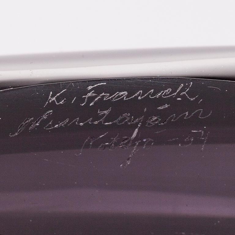 KAJ FRANCK,  lasiveistos, "Lansetti", signeerattu K. Franck Nuutajärvi Notsjö -54.