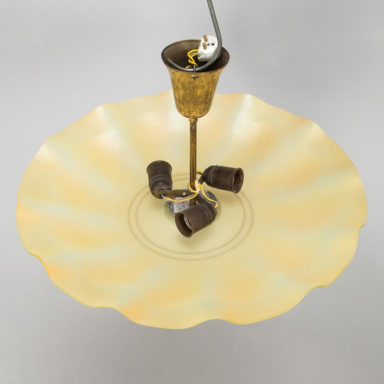 A mid-20th century ceiling light, Lasipaino Oy, Finland.