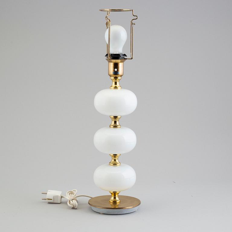 A glass and metal table light from Stilarmatur, Tranås, 1960's/70's.