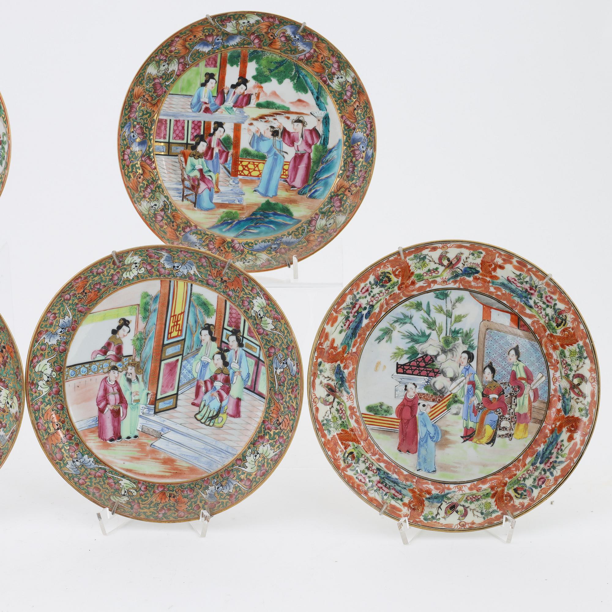 Six Chinese porcelain plates, mid 19th Century.