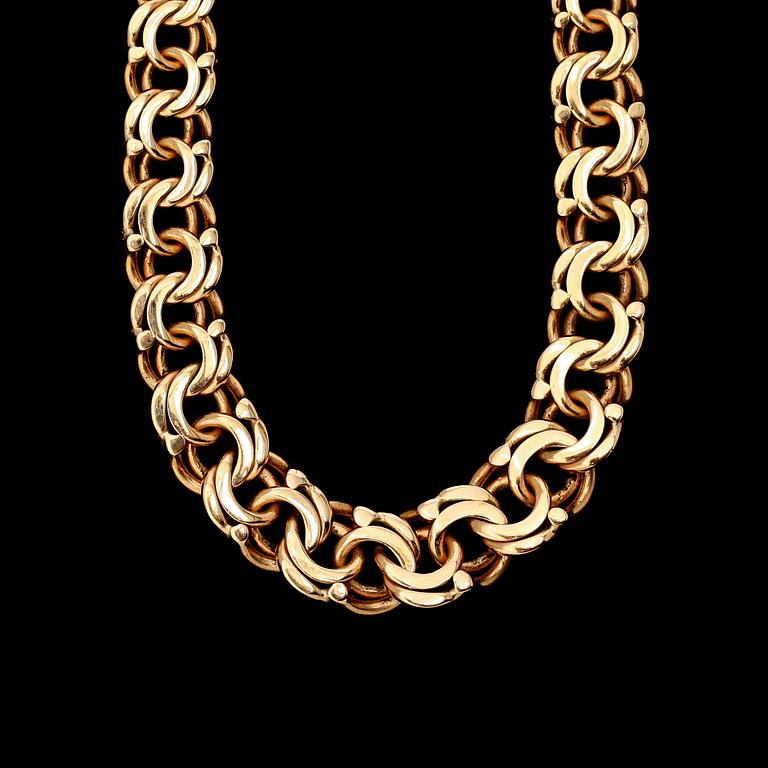 COLLIER, 18K guld, svenska stämplar, 1971. Vikt ca 29 g.