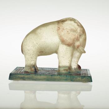 A Gabriel Argy-Rousseau pâte de verre elephant paperweight, France ca 1924.