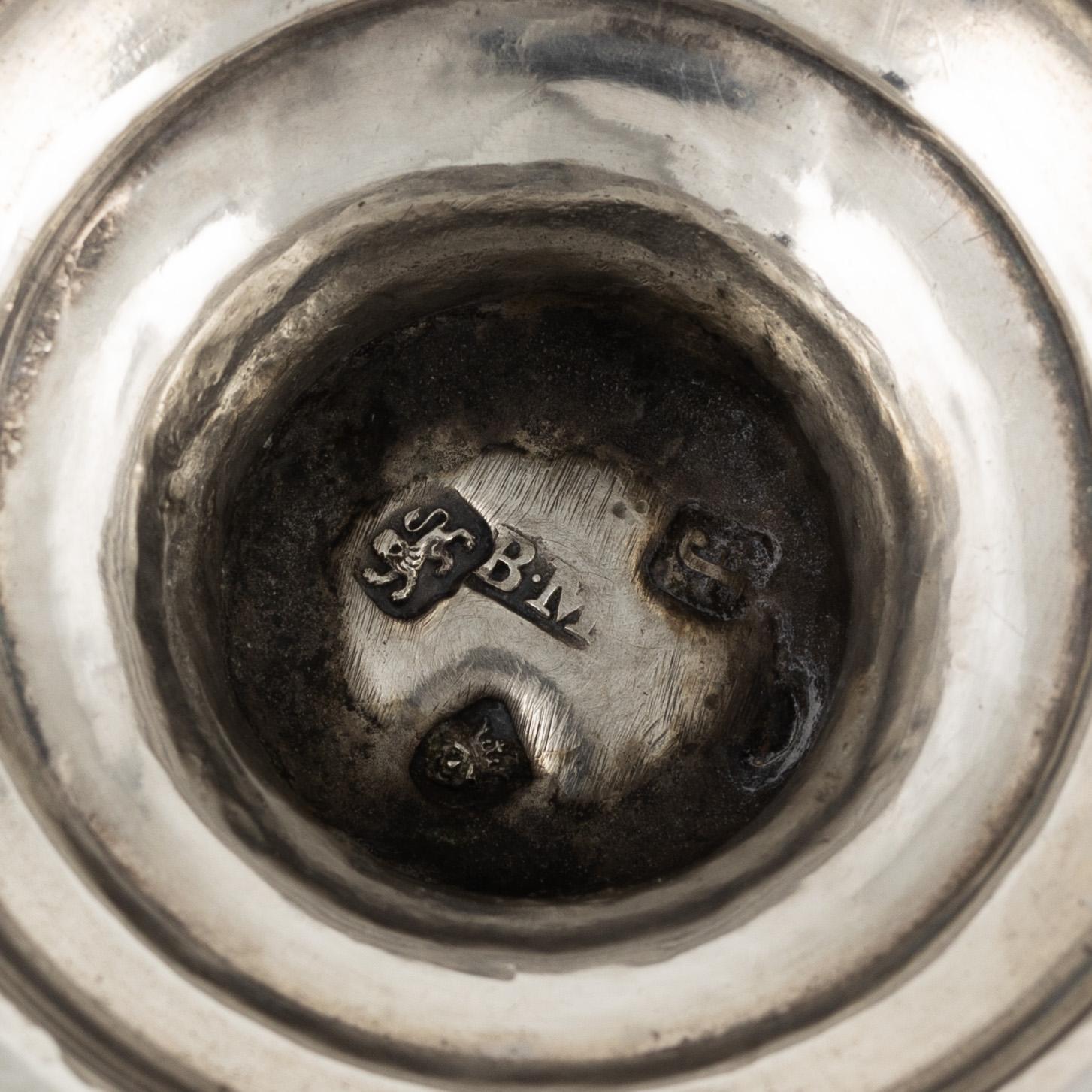 An English silver sugar shaker, marks of Benjamin Mordecai, London 1781.