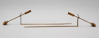 VÄGGLAMPETTER, 2 st, mässing, "Pendeln", Pierre Forsell, Skultuna, 1900-talets andra hälft.