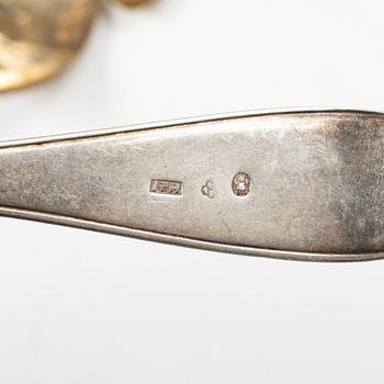 Sixteen silver spoons and seven teaspoons, Sweden, 19th and 20th century.