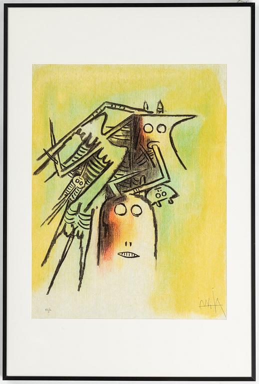 TWO SIGNED AND NUMBERED LITHOGRAPHS BY WIFREDO LAM.