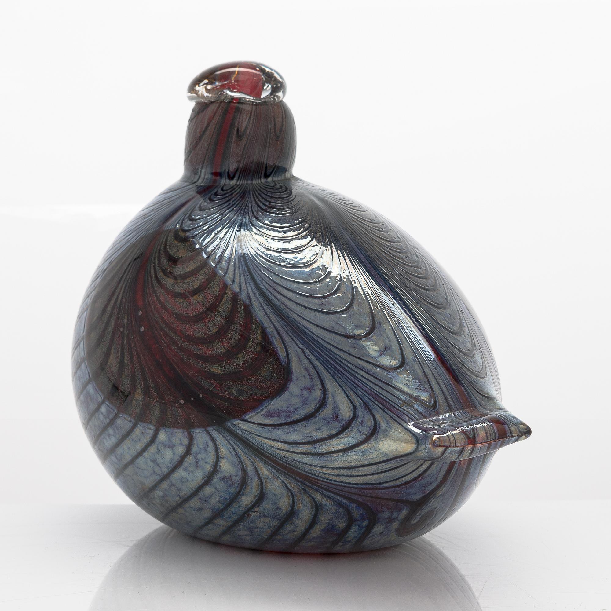 Oiva Toikka, glass bird, signed O. Toikka, Nuutajärvi Notsjö.