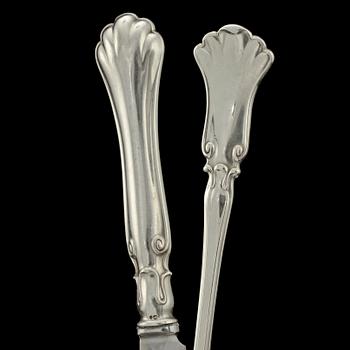 BESTIKSERVISDELAR, 56 st, silver, Karl Andersson, Stockholm, 1900-talets första hälft. Tot vikt 2300 g.