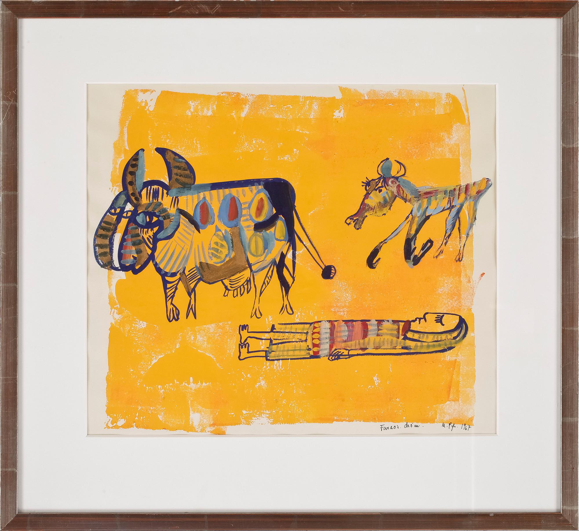 MADELEINE PYK, gouache, signerad och daterad 1967.