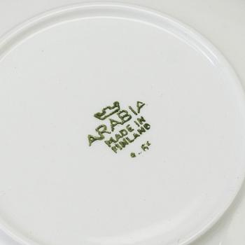 KAFFEKOPPAR MED UNDERFAT, 12 stycken, porslin, två olika dekorer, Arabia, troligen 1960/70-tal.