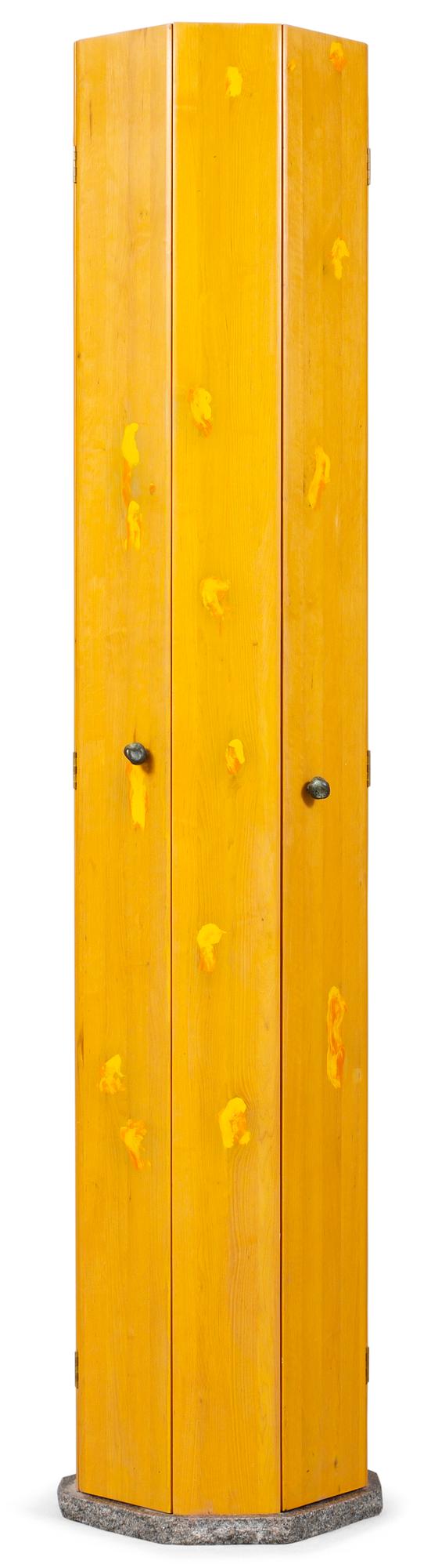 A Rolf Hanson yellow painted cabinet, "Pelare" (pillar), Källemo, Sweden, 2000.