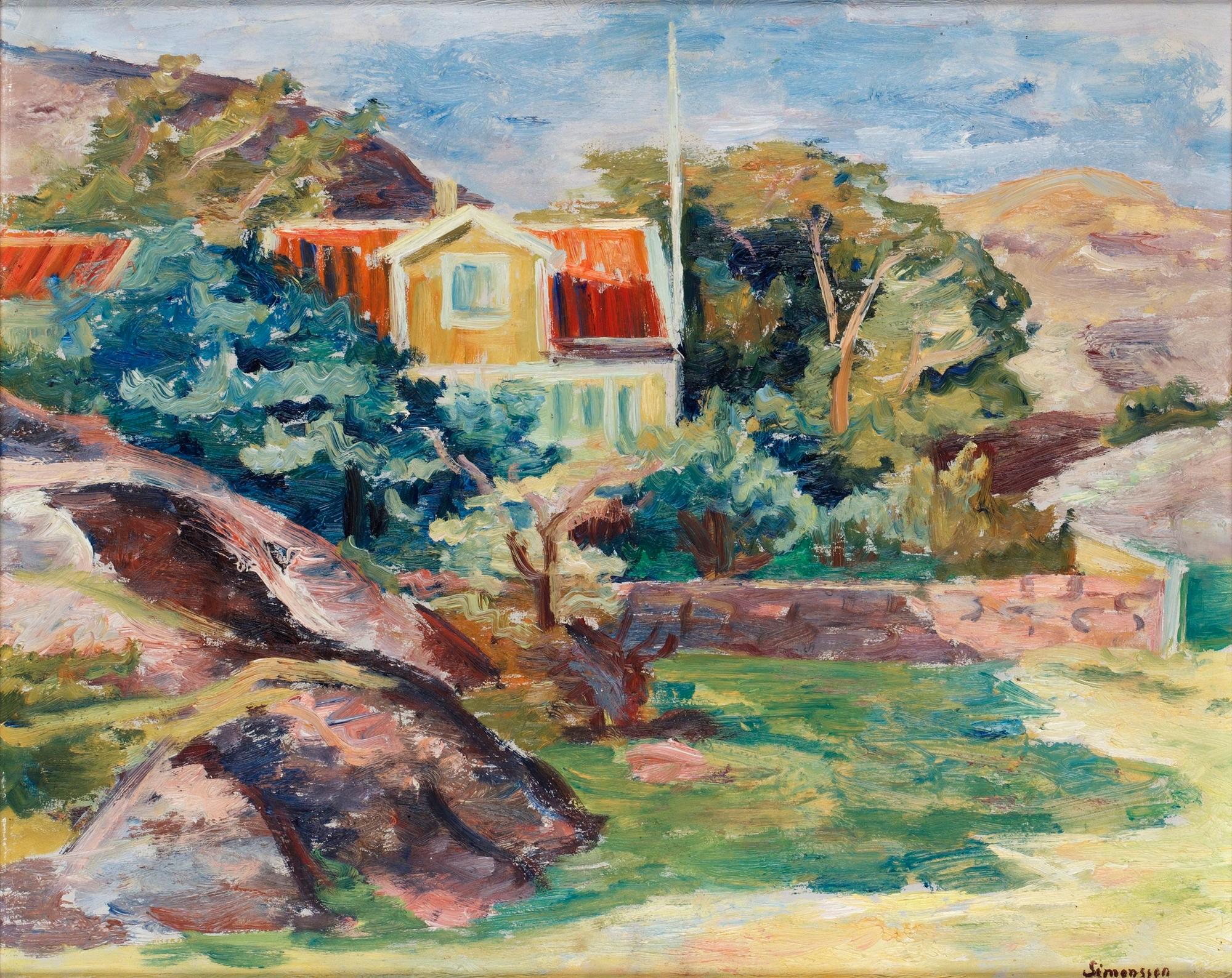 Birger Simonsson, Hus i bergsglänta, Västkusten.