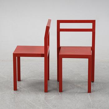 Boris Berlin/Poul Christiansen, a 'Non' table with two chairs by Komplot design for Källmo.