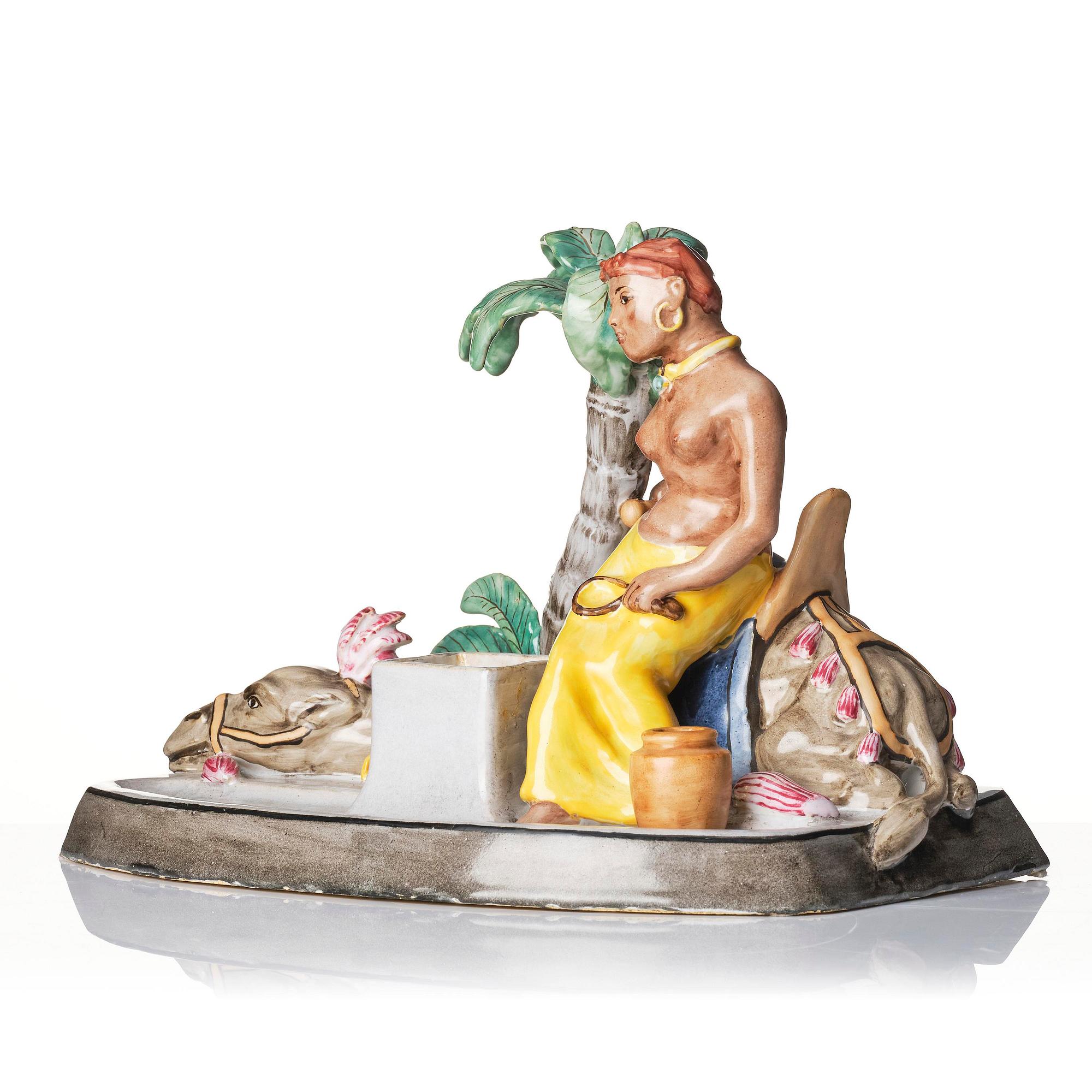 & Karl Lindström, a faience writing set, Rörstrand, Sweden 1920s.