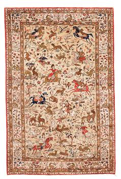 1198. SEMI-ANTIQUE/OLD SILK QUM. 210 x 139,5 cm. One of a pair.