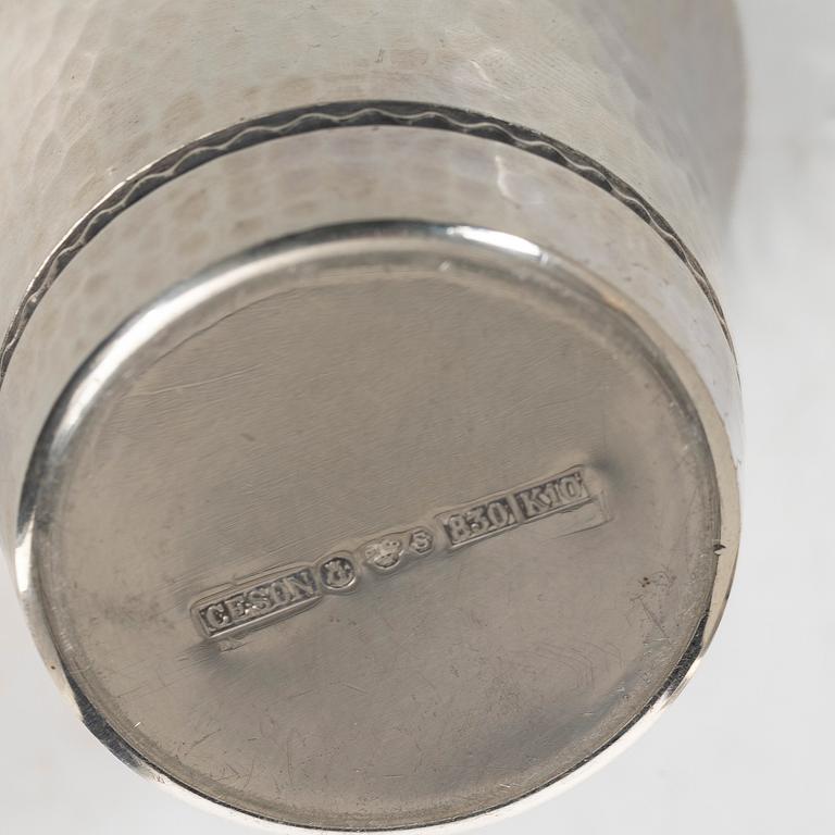 Two cups, silver, C.F. Carlman, 1953, and Ceson Guldvaru Ab, 1984.