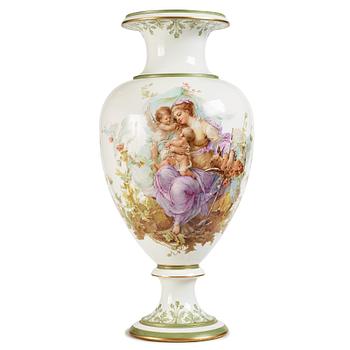 A large porcelain vase, Russia, late 19th Century, signed Klara Zeidler.