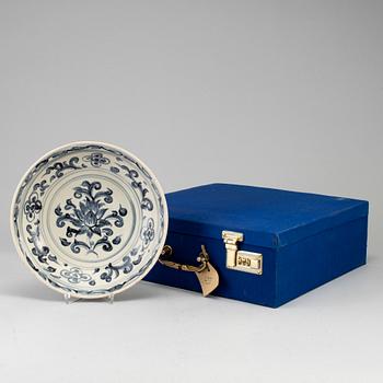 A blue and white South East Asian dish, 18th Century.