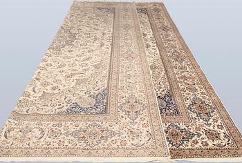 A part silk Nain carpet, so-called 9 LAA, c. 775 x 503 cm.