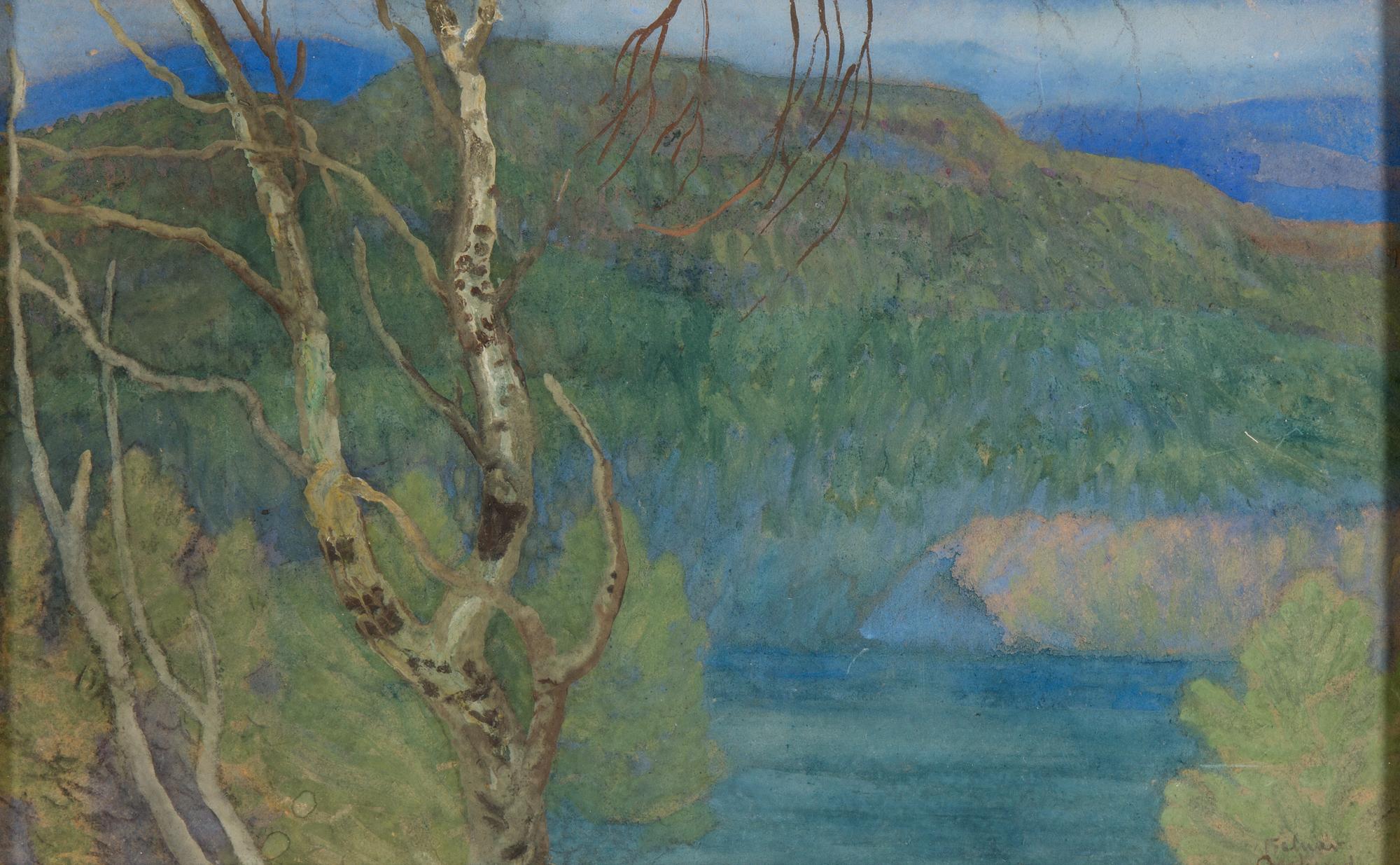 HELMER OSSLUND, waterolor on paper, signed.