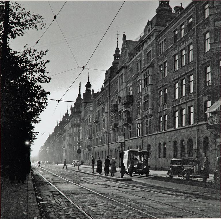 Åke Lange, "Buss 70 på Strandvägen 1930-tal".