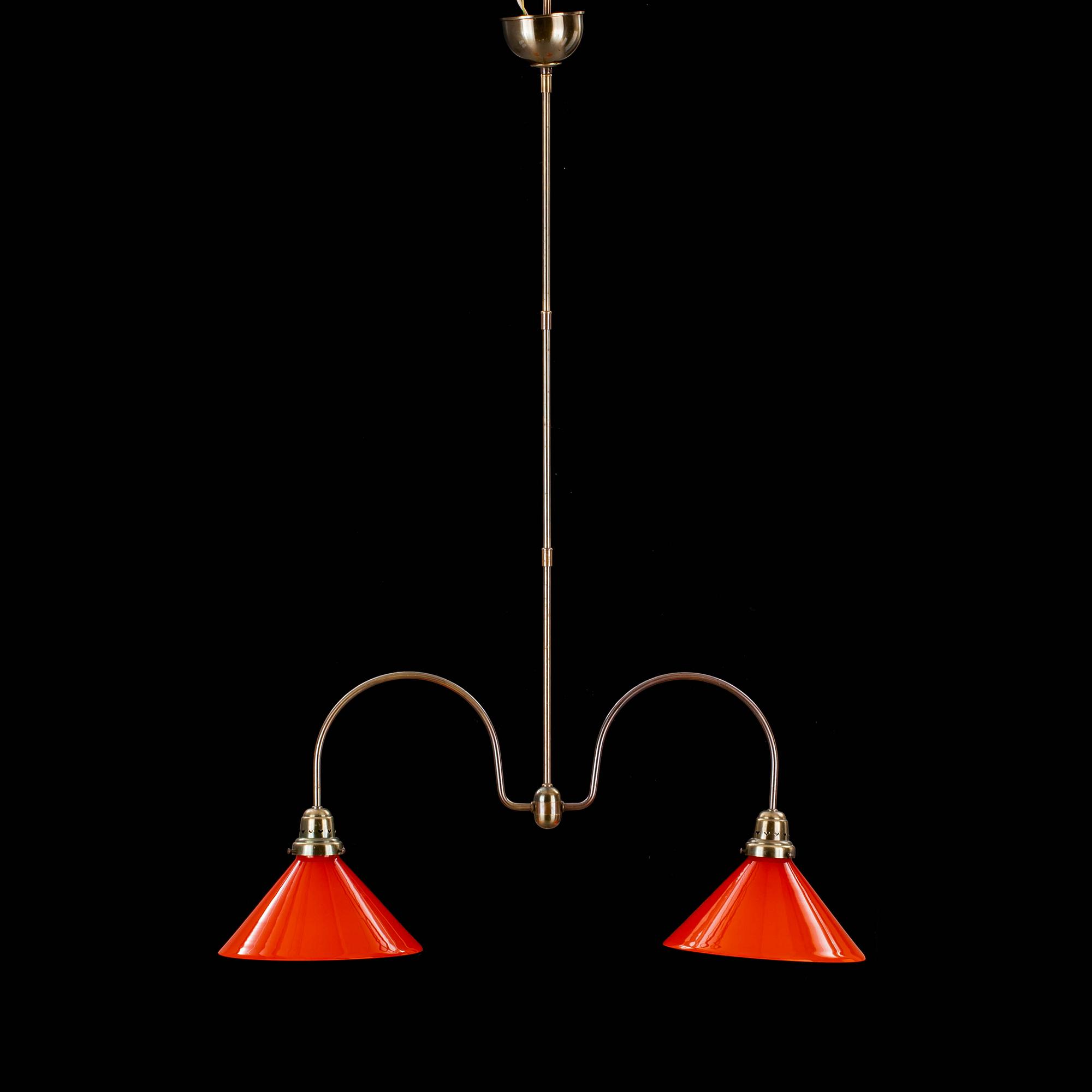 TAKLAMPA, "Biljardlampa". Karlskrona Lampfabrik, 1900-talets andra hälft.