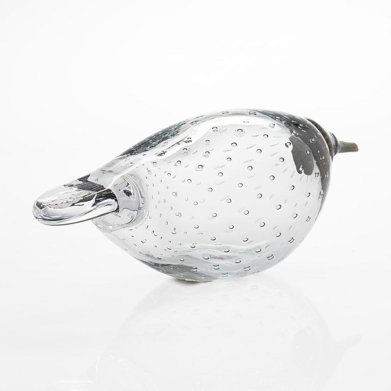 Oiva Toikka, a 'Pearl' glass bird, signed O. Toikka Iittala.