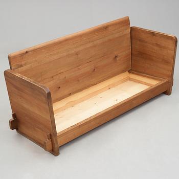 Axel Einar Hjorth, a stained pine "Lovö" sofa, Nordiska Kompaniet, Sweden 1930's.