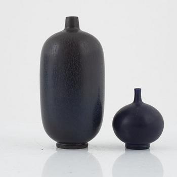 Berndt Friberg, two vases, Gustavsbergs studio, 1955 and 1967.