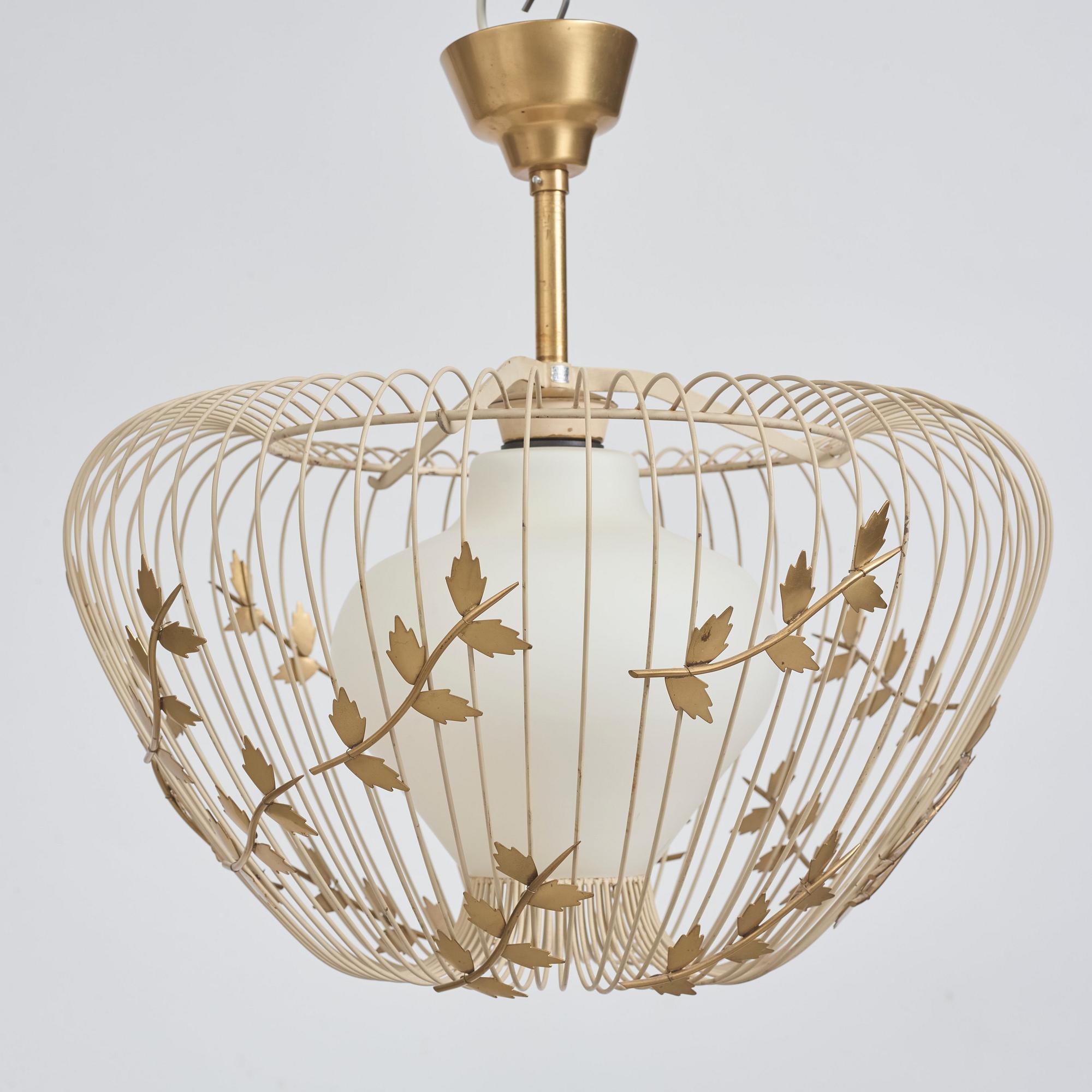 Hans Bergström, taklampa, modell "5", ateljé Lyktan, Åhus 1940-50-tal.