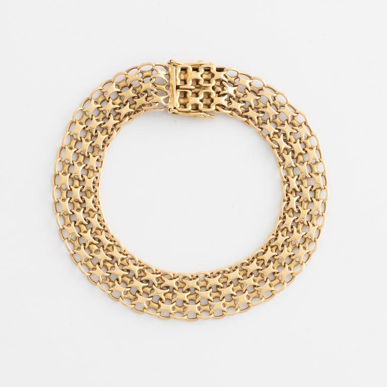 Armband, x-länk, 18K guld.