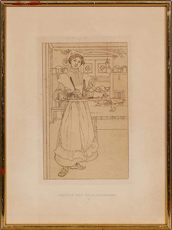 CARL LARSSON, 6 st, etsningar, osignerade.