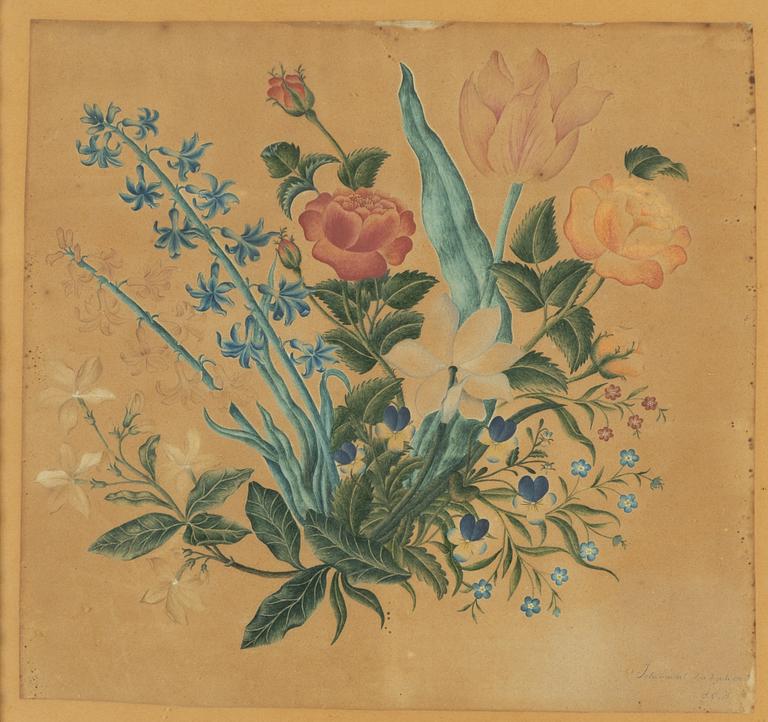 Unknown artist, early 19th century, Flowers, a pair.