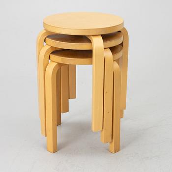 Alvar Aalto, stools, 3 pcs, model E60, Artek, Finland.
