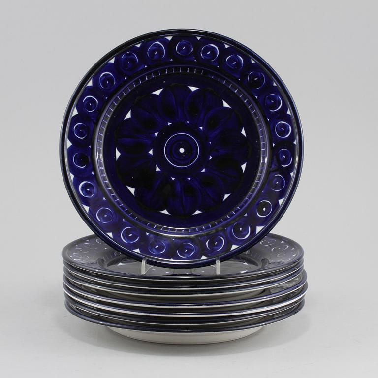 TALLRIKAR, 8 delar, porslin, "Valencia" Ulla Procopé, Arabia, Finland, 1900-talets andra hälft.