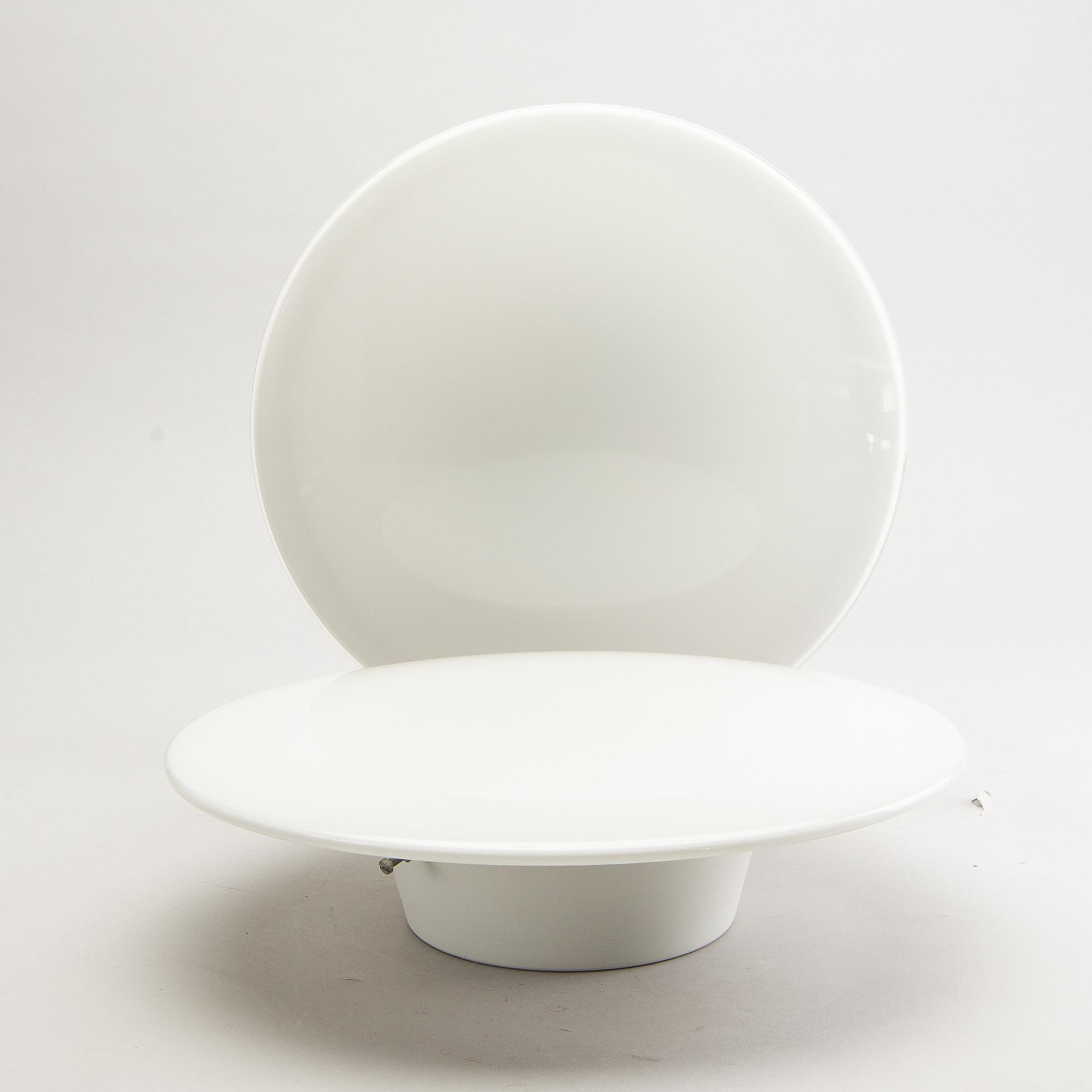 ARNE JACOBSEN, a pair of wall/ceiling lights, 'AJ Eklipta', Louis Poulsen, Denmark.