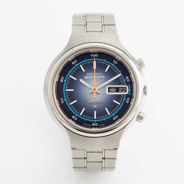 Seiko, 5, Sports, Speed-Timer, armbandsur, flyback-kronograf, 39 mm.