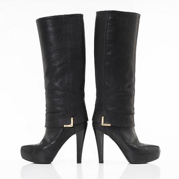 Louis Vuitton, boots, "Queen Grained Leather High Boots", size 37.
