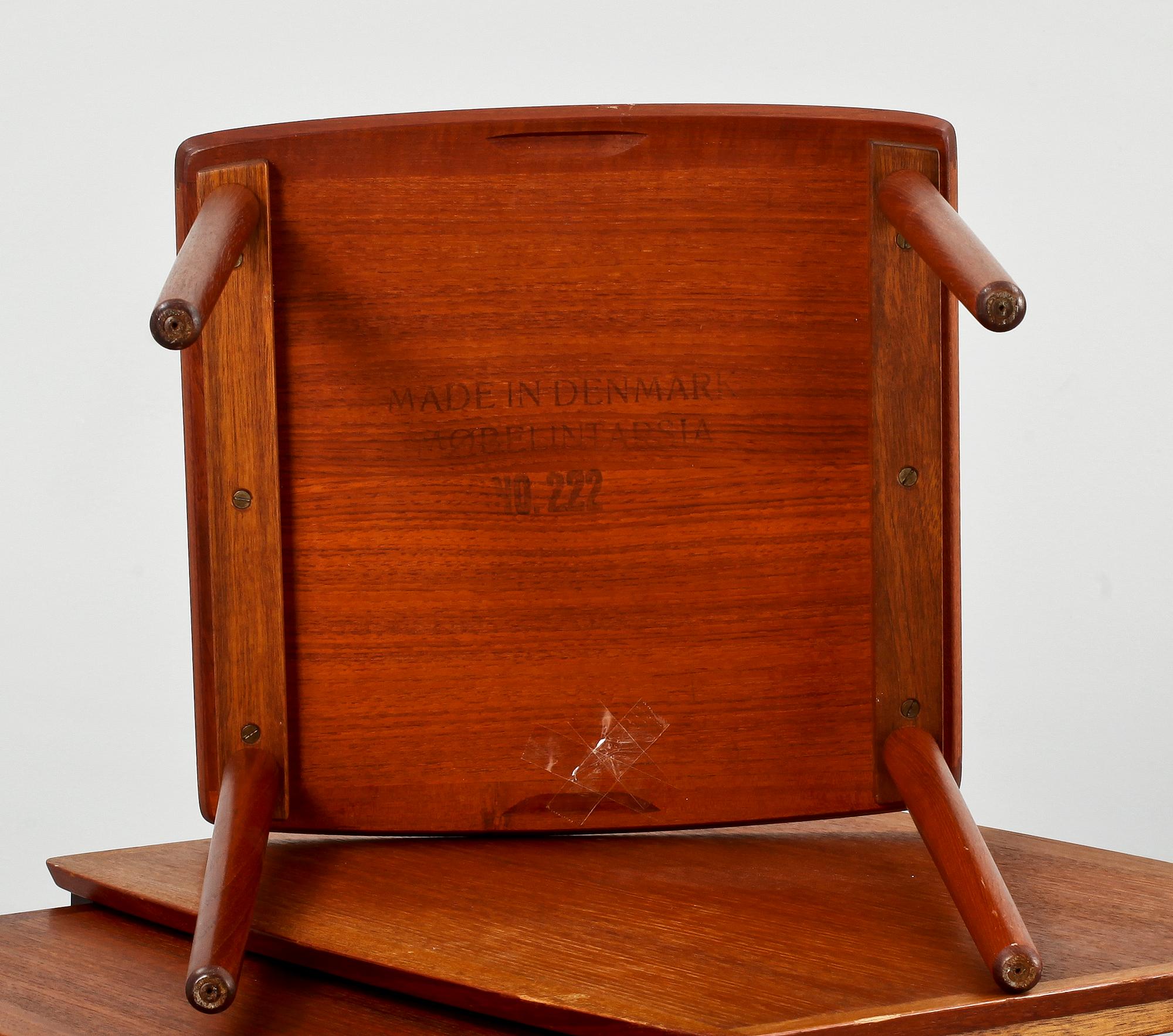 SATSBORD, 3 st, Möbelintarsia, Danmark, 1900-talets tredje kvartal.