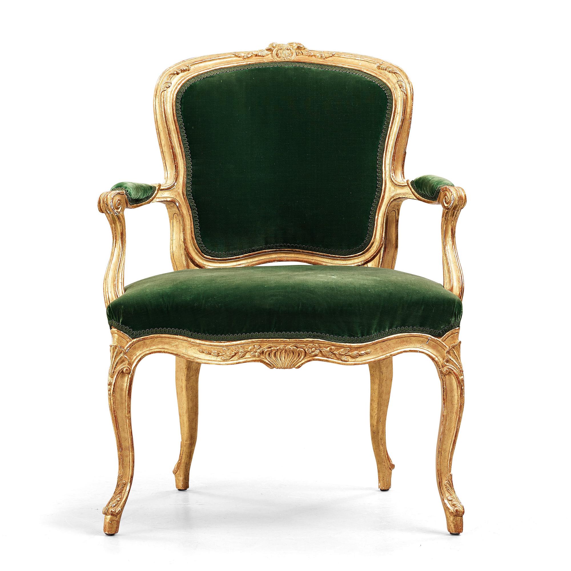 A Louis XV mid 18th century armchair.