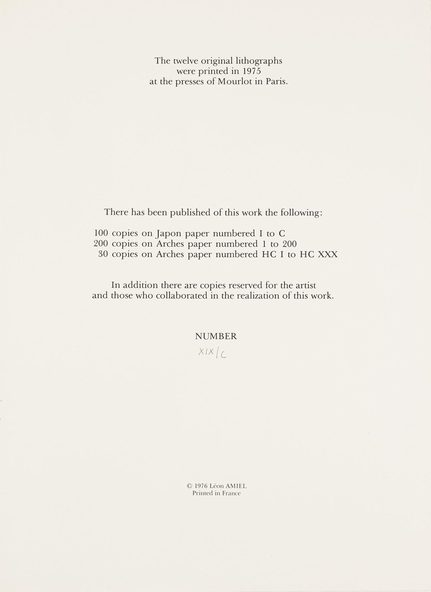 Theo Tobiasse, "The Song of Songs of King Solomon", portfolio with 12 colour lithographs.