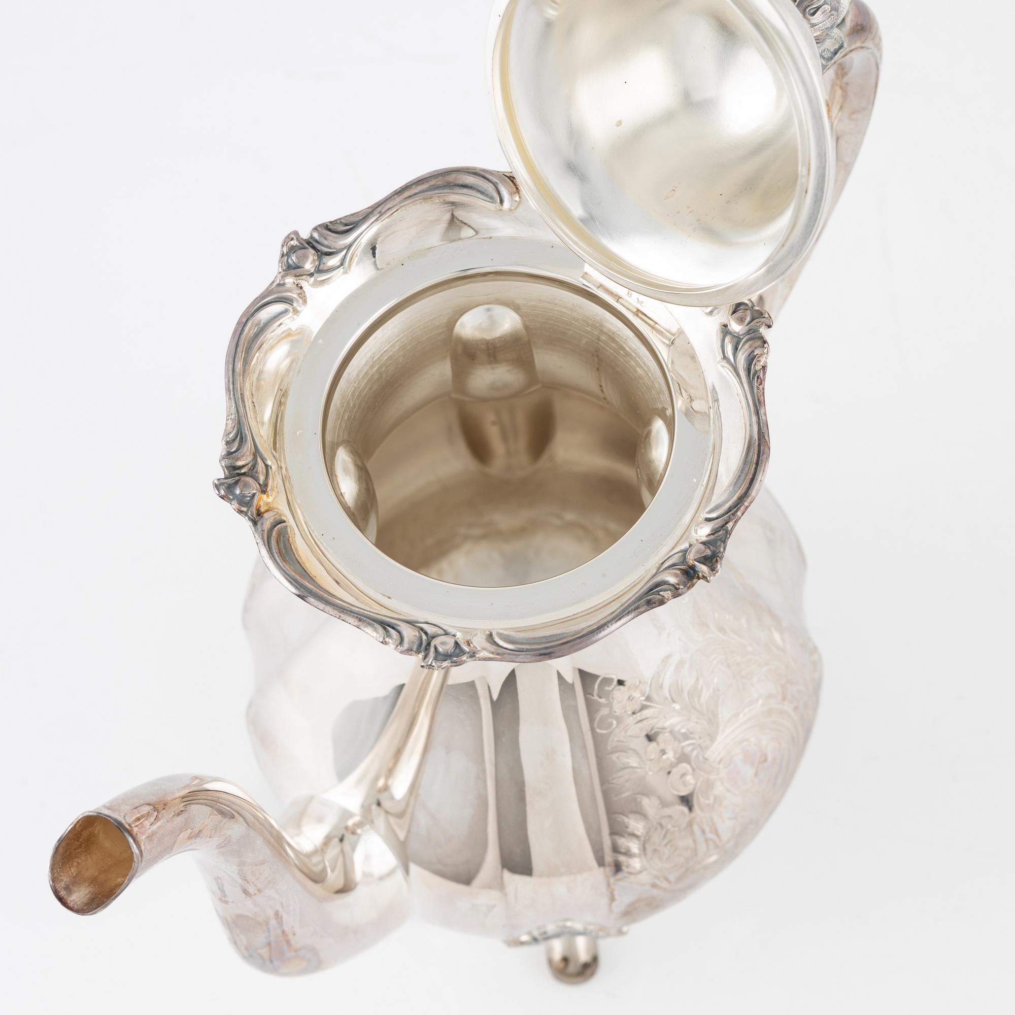 A three-piece silver coffee set, Kultakeskus, Hämeenlinna, 1975.