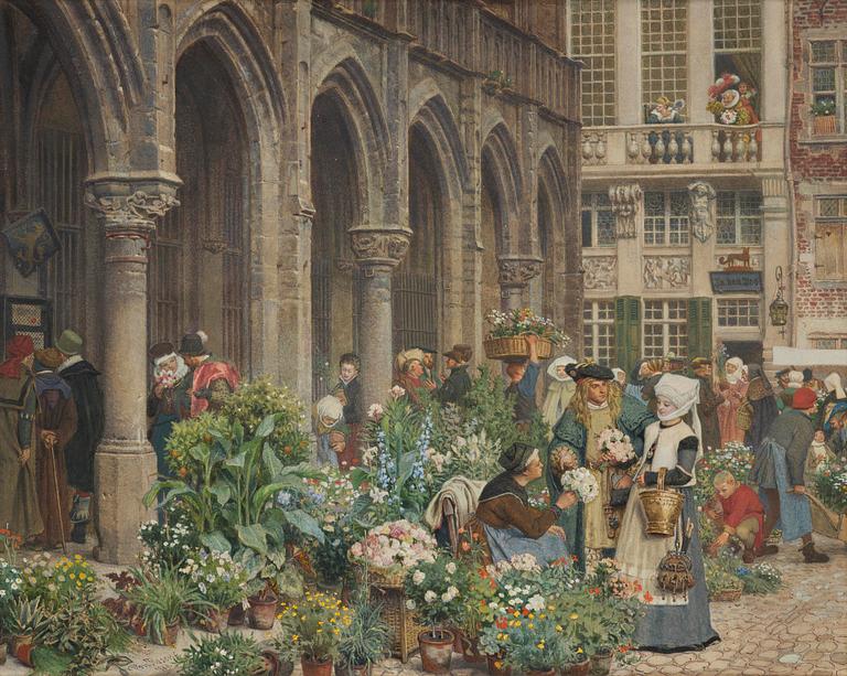 Georg von Rosen, "Blomstermarknad i Brabant 1500-talet".