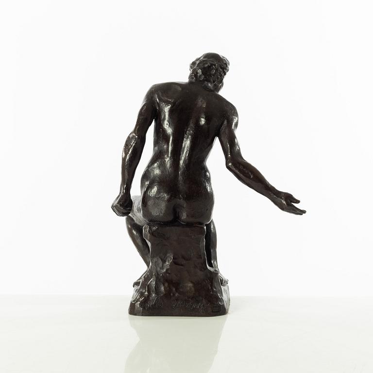Gudmar Olovson, skulptur. Signerad. Numrerad. Gjutarstämpel. Brons, höjd 30 cm, längd 21,5 cm.