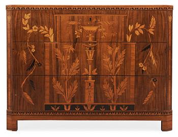 437. A Carl Malmsten chest of drawers, rosewood with inlays of several woods, Stockholm 1934.