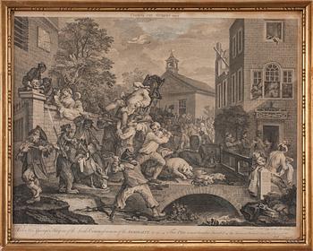 WILLIAM HOGARTH, efter, kopparstick, 2 st, 1700/1800-tal.