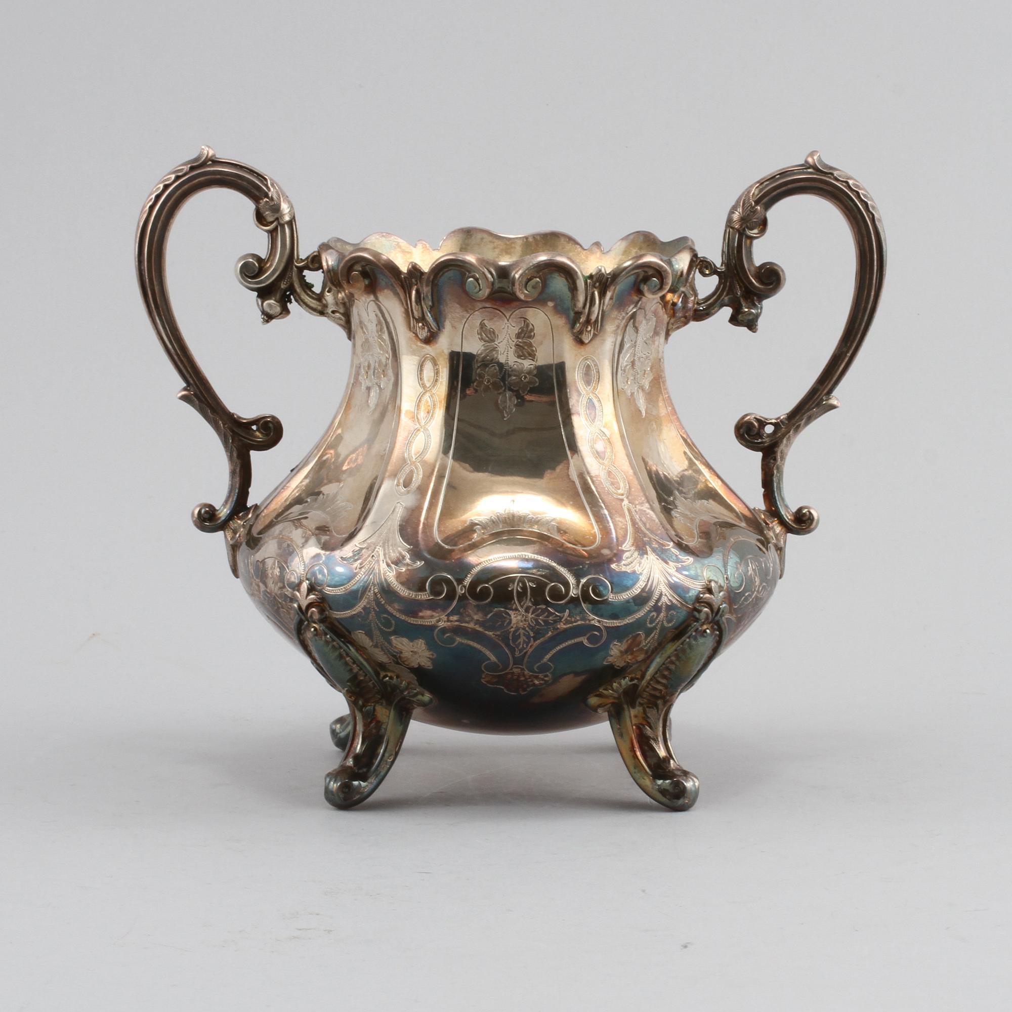 HÄNKELSKÅL, silver, White & Johnson, 1800-talets andra hälft, vikt 520 gram.