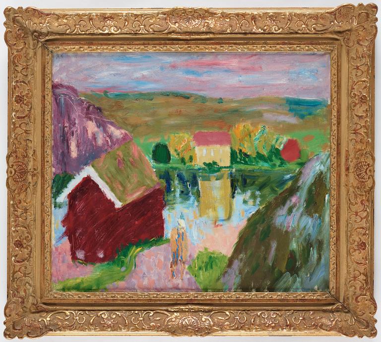 Ragnar Sandberg, Kvällspromenad, havsvik, Bohuslän.