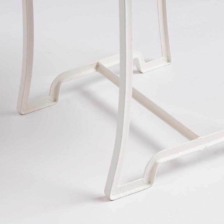 Carl Hörvik, a set of six white lacquered garden chairs for 'Stadshotellet Båstad' or 'Restaurant Lindgården', ca 1927-29.